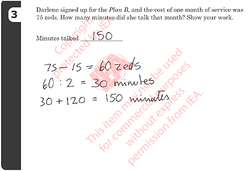 Phone Plans Question 3 Sample Answer